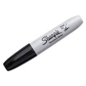Sharpie Chisel Tip Permanent Markers - 5.3 mm Point Size - Chisel Point Style - Black - 4 / Pack...