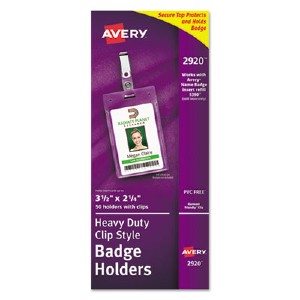 Avery(R) Heavy Duty Badge Holders, 3.5