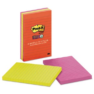 Post-it Post-it Super Sticky Notes, 4 in x 6 in, Marrakesh Color Collection, Lined - 270 - 4