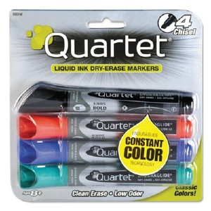 5 Pack 5090 Wet-Erase Assorted Colors Quartet Glo-Write Fluorescent Markers