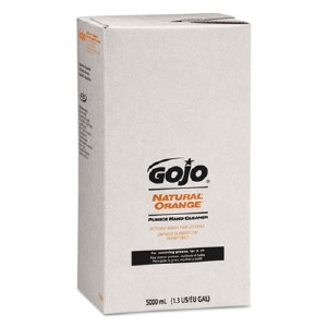Gojo&reg; NATURAL ORANGE Pumice Hand Cleaner - Citrus Scent - 1.3 gal (5 L) - Bottle Dispenser -...