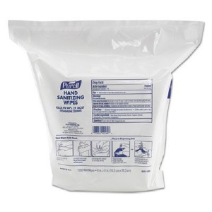 Purell Sanitizing Wipes - White - Lint-free - For Restaurant, Office, Hand, Health Club - 1200...