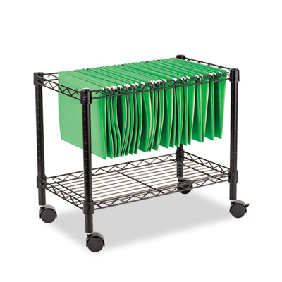 Alera FW601424BL Uncategorized One-tier File Cart For Side-to-side Filing, Metal, 1 Shelf, 1 Bin, 24" X 14" X 2 (fw601424bl) (alefw ALEFW601424BL 042167924089