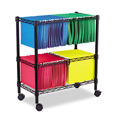 Alera FW601426BL Carts & Dollies Two-tier Rolling File Cart, 26w X14d X 29-1/2h ALEFW601426BL 818266625574