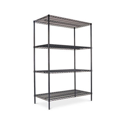 Alera SW504824BL Racks & Organizers Wire Shelving Starter Kit, 4 Shelves, 48w X 24d ALESW504824BL 042167923075