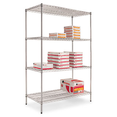 Alera SW504824SR Racks & Organizers Wire Shelving Starter Kit, 4 Shelves, 48w X 24d ALESW504824SR 042167923327