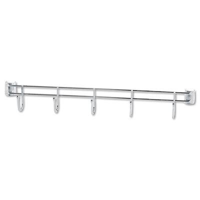 Alera SW59HB424SR Uncategorized Hook Bars For Wire Shelving, Five Hooks, 24" Deep, Silver, 2 Bars/pack (sw59hb424sr) (alesw59hb424sr ALESW59HB424SR 042167924218