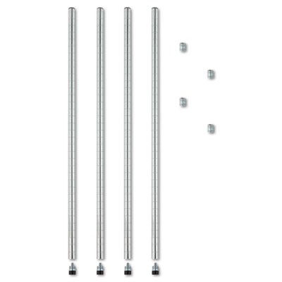 Alera SW59PO36SR Uncategorized Stackable Posts For Wire Shelving, 36" High, Silver, 4/pack (sw59po36sr) (alesw59po36sr) Pg.296. ALESW59PO36SR 042167924157