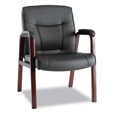 Alera MA43ALS10M Uncategorized Madaris Leather Guest Chair W/wood Trim ALEMA43ALS10M 