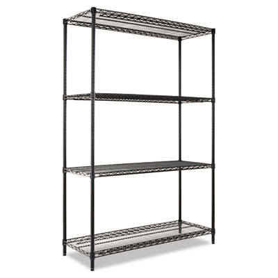 Alera SW504818BL Racks & Organizers Wire Shelving Starter Kit, 4 Shelves, 48w X 18d ALESW504818BL 818275978289