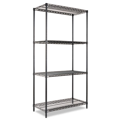Alera SW503618BL Uncategorized Nsf Certified Industrial Four-shelf Wire Shelving Kit, 36w X 18d X 72h, Black (sw503618bl) (alesw503 ALESW503618BL 042167923013
