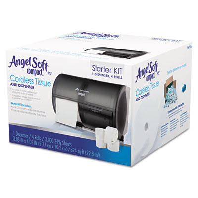 Georgia Pacific 5679500 Uncategorized Compact Tissue Dispenser And Angel Soft Ps Tissue Start Kit, 10.13 X 6.75 X 7.13 (5679500) (gpc56795 GPC5679500 10073310567959