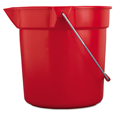 Rubbermaid FG296300RED Uncategorized Brute Round Utility Pail, 10 Qt, Plastic, Red, 10.5" Dia (fg296300red) (rcp2963red) RCP2963RED 10086876019350