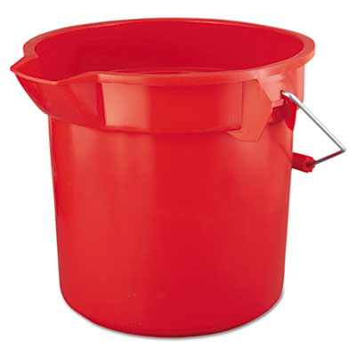Rubbermaid FG261400RED Uncategorized Brute Round Utility Pail, 14 Qt, Plastic, Red, 12" Dia (fg261400red) (rcp2614red) RCP2614RED 10086876012917