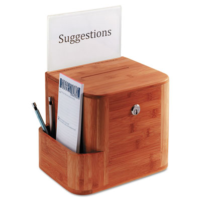 Safco 4237CY Shipping & Storage Boxes Bamboo Suggestion Box SAF4237CY 073555423754