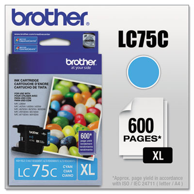 Brother LC75C Toners & Ink Cartridges Lc75c Ink Cartridge BRTLC75C 012502627319