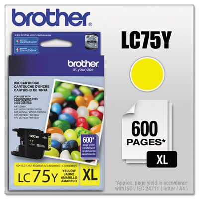Brother LC75Y Toners & Ink Cartridges Lc75y Ink Cartridge BRTLC75Y 012502627333