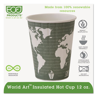 Eco-Products EPBNHC12WD Cups & Mugs World Art Insulated Hot Cups ECOEPBNHC12WD 818236382858