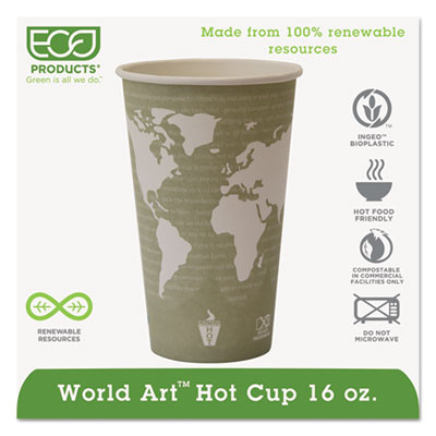 Eco-Products EPBHC16WA Cups & Mugs World Art Hot Beverage Cups ECOEPBHC16WA 818243266332