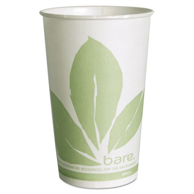 Solo Cup RW16BBJD110 Uncategorized Bare Eco-forward Paper Cold Cups, Proplanet Seal, 16 Oz, Green/white, 100/sleeve (rw16bbjd110) (sccr SCCRW16BBD110CT 00041165119824