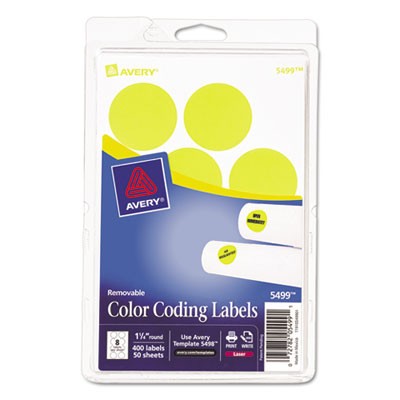 Avery Dennison 05499 Labels Round Color Coding Label AVE05499 072782054991
