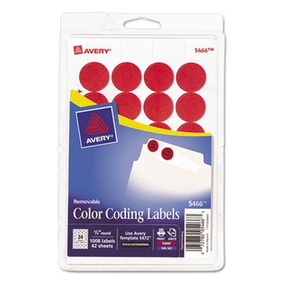 Avery Dennison 05466 Labels Color Coded Label AVE05466 072782054663