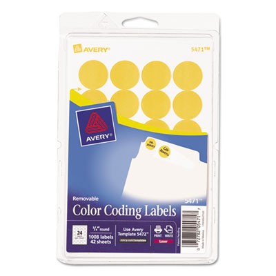 Avery Dennison 05471 Labels Round Color Coding Label AVE05471 072782054717
