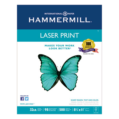Premium Laser Print Paper, 98 Bright, 32 lb Bond Weight, 8.5 x 11