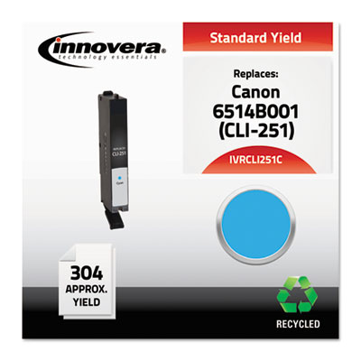 Innovera CLI251C Uncategorized Remanufactured Cyan Ink, Replacement For Cli-251 (6514b001), 304 Page-yield (cli251c) (ivrcli251c) IVRCLI251C 50686024012516