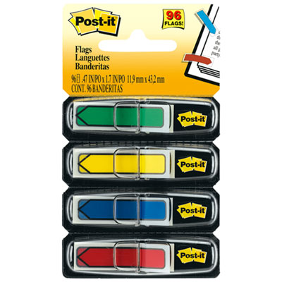 3m 684ARR3 Post-It Post-it Arrow Flags, Assorted Primary Colors, 1/2 In. Wide MMM684ARR3 021200508783