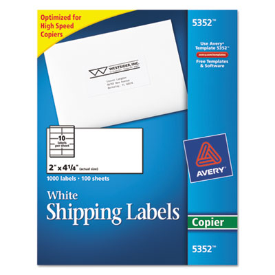 Avery Dennison 05352 Labels Mailing Labels For Copiers AVE5352 640206444804