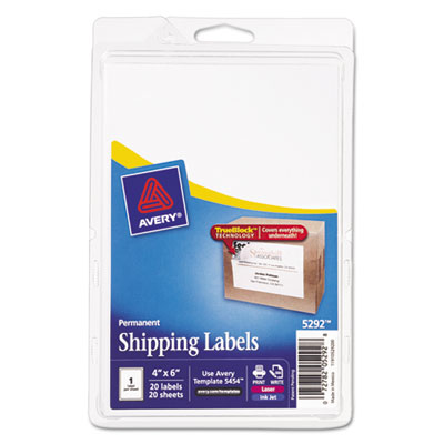 Avery Dennison 05292 Labels Shipping Labels With Trueblock Technology AVE5292 072782052928