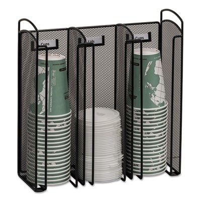Safco 3292BL Uncategorized Onyx Breakroom Organizers, 3 Compartments, 12.75 X 4.5 X 13.25, Steel Mesh, Blac (3292bl) (saf3292bl SAF3292BL 10073555329220