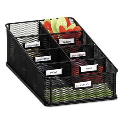 Safco 3291BL Uncategorized Onyx Breakroom Organizers, 7 Compartments, 16 X 8.5 X 5.25, Steel Mesh, Black (3291bl) (saf3291bl) SAF3291BL 10073555329121
