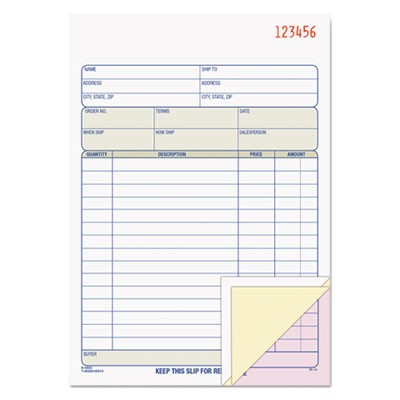 Tops 46510 Forms & Record Keeping Sales Order Book, 3-part, Carbonless, 50 St/bk TOP46510 025932465109