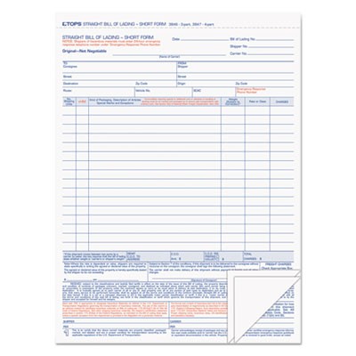Tops 3846 Forms & Record Keeping Snap-off Bill Of Lading Form TOP3846 782239615919
