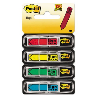 3m 684SH Post-It Post-it Message Flags "sign Here", Assorted Colors, 1/2 In. Wide MMM684SH 021200725432