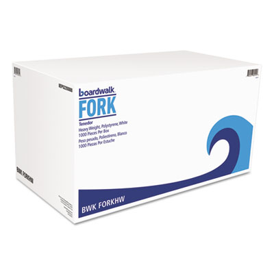 Boardwalk FORKHW Uncategorized Heavyweight Polystyrene Cutlery, Fork, Plastic, White, 1,000/carton (forkhw) (bwkforkhw) Pg.482. BWKFORKHW 10749507989155