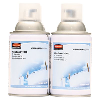 Rubbermaid FG4012441 Air Fresheners & Sanitizers Microburst 9000 Linen Fresh Air Spray RCP4012441 723536993010