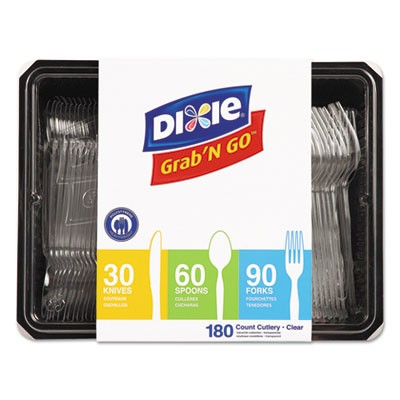 Dixie Food Service CH0369DX7 Uncategorized Heavyweight Polystyrene Cutlery, Fork/knife/spoon, Plastic, Clear, 180/pack, 10 (ch0369dx7) (dxech03 DXECH0369DX7 10078731963182