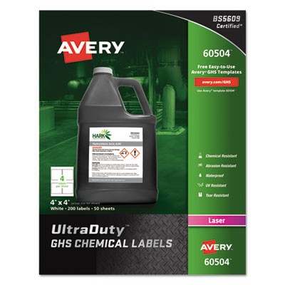 Avery Dennison 60504 Labels Ultraduty Ghs Chemical Labels  - Laser AVE60504 067933605047