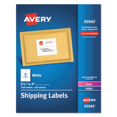 Avery Dennison 95940 Labels Bulk Shipping Labels AVE95940 072782959401