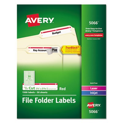Avery Dennison 05066 Labels Permanent File Folder Labels With Trueblock Technology AVE5066 072782050665