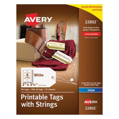 Avery Dennison 22802 Tags Printable Marking Tag AVE22802 072782228026