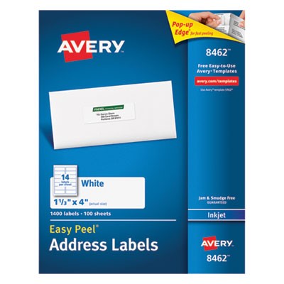 Avery Dennison 08462 Labels Easy Peelandreg; Address Labels With Sure Feedandtrade; Technology AVE8462 072782084622