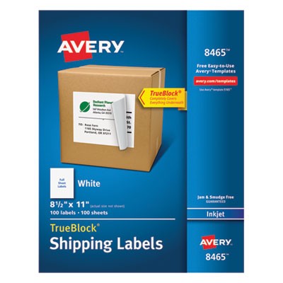 Avery Dennison 08465 Labels Shipping Labels With Trueblock Technology AVE8465 072782084653