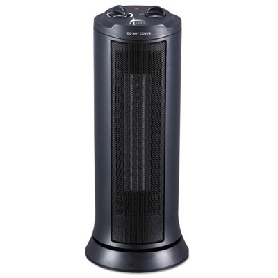 Alera HECT17 Uncategorized Mini Tower Ceramic Heater, 1,500 W, 7.37 X 7.37 X 17.37, Black (hect17) (alehect17) ALEHECT17 50042167200324