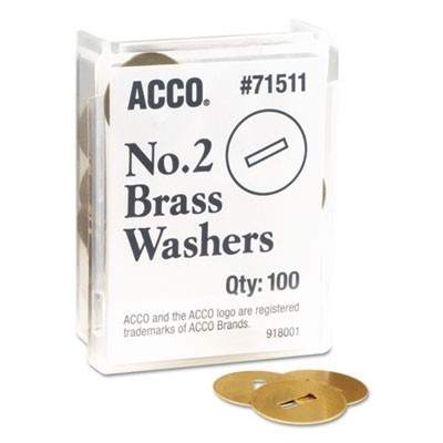 Acco A7071511 Pins & Clamps Brass Washers ACC71511 050505715114