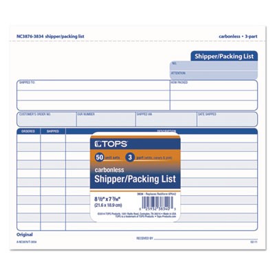 Buy&nbsp;Tops&nbsp;3834&nbsp;Forms & Record Keeping