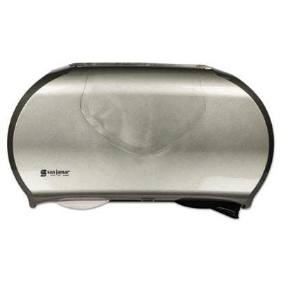San Jamar R4070SS Uncategorized Twin 9" Jumbo Bath Tissue Dispenser, Summit, 19.25 X 6 X 12.25, Faux Stainless S (r4070ss) (sjmr4070 SJMR4070SS 10759376205652